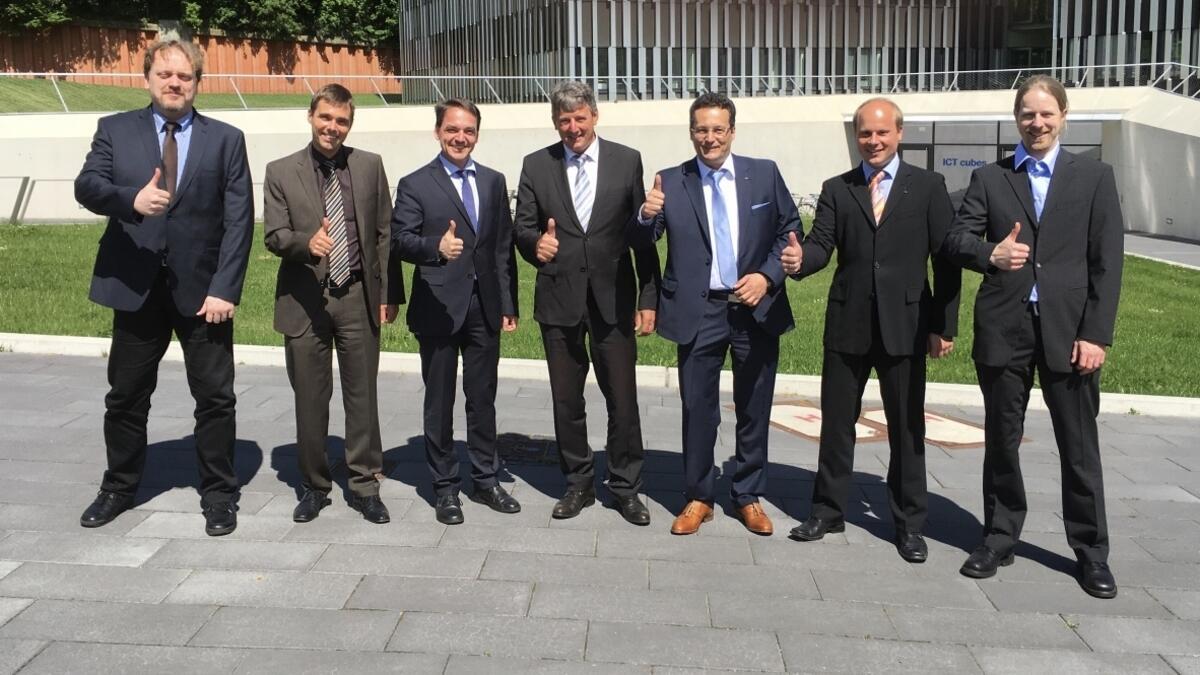 Foto der RWTH Vertreter, die den Antrag verteidigt haben