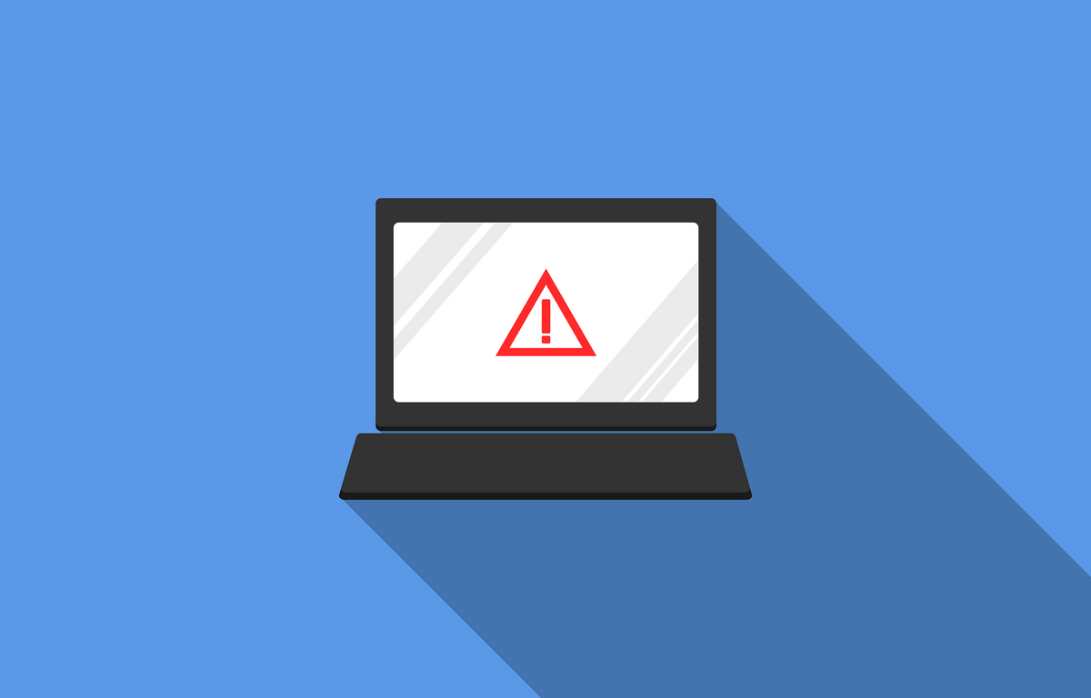 Warning on a computer screen.