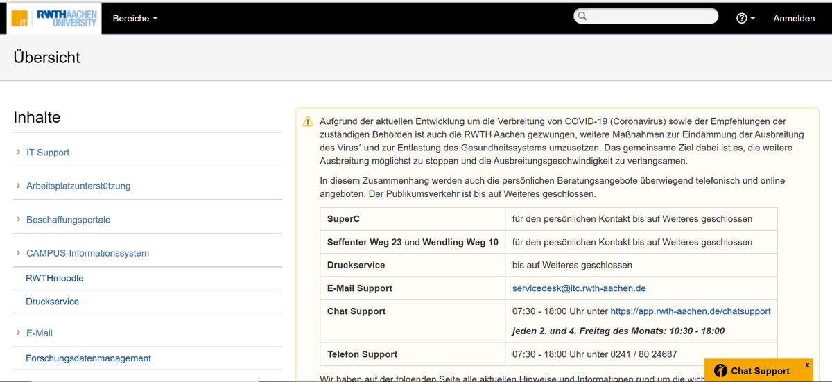 Screenshot of the Documentation Portal