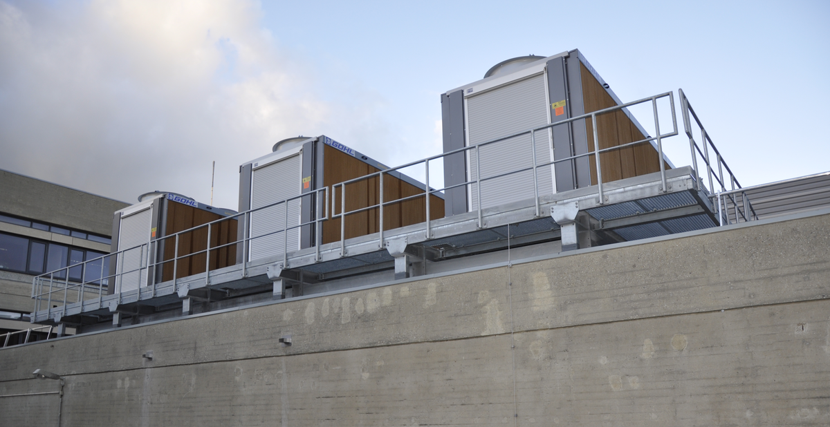 Photo of the cooling systems on the roof