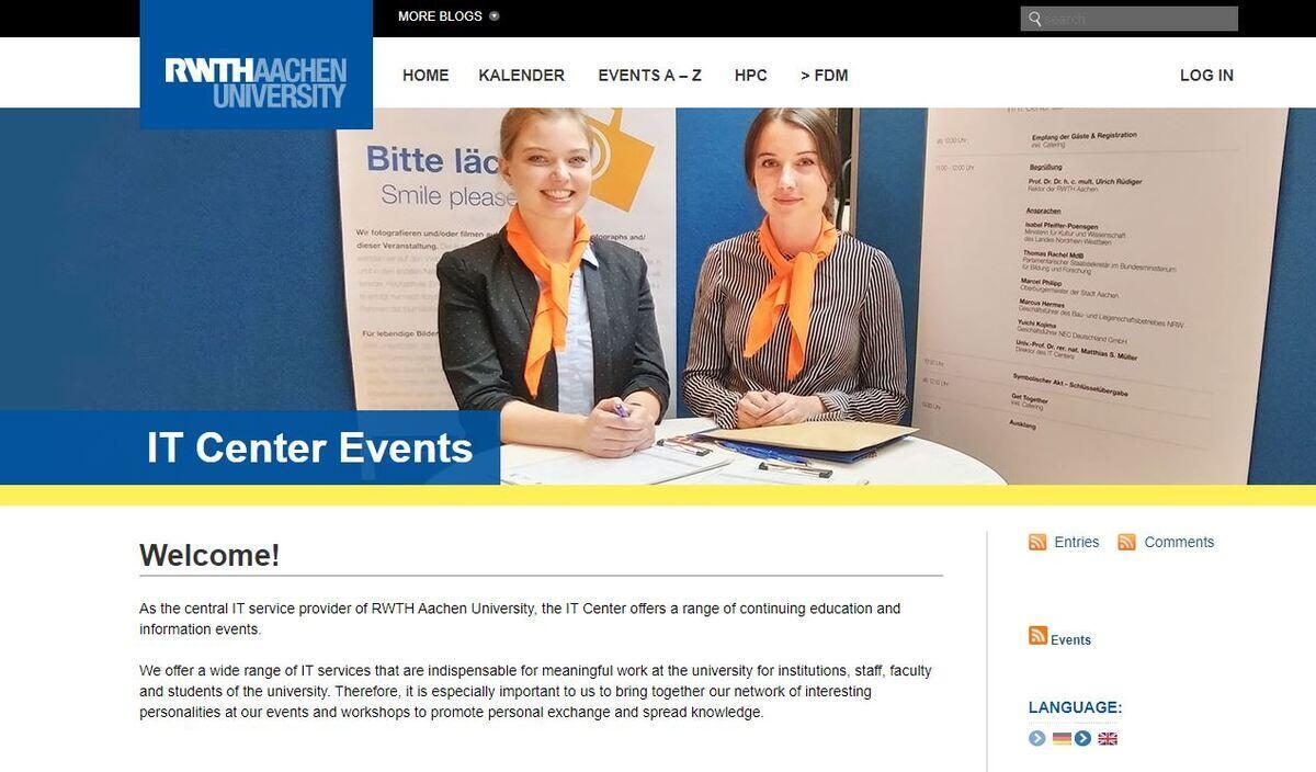 Screenshot of the homepage