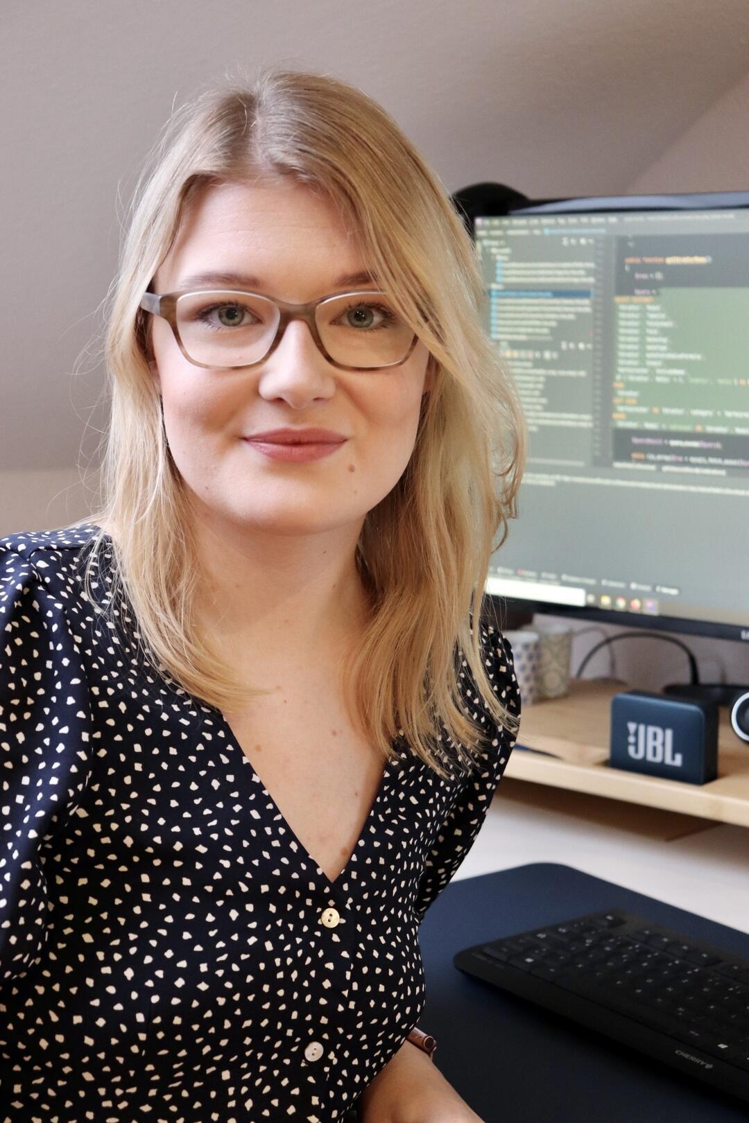 Marie Certa at her workplace