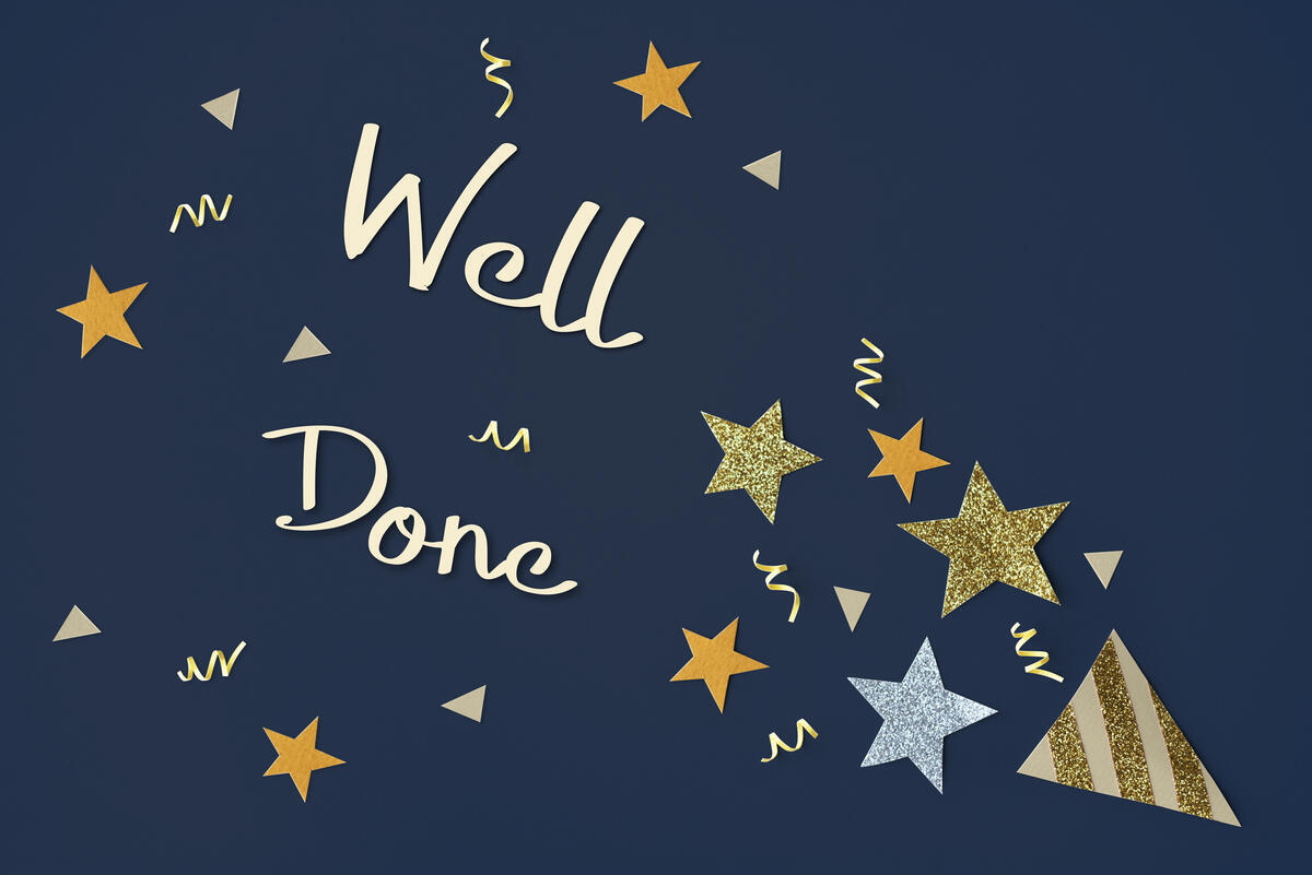 Well Done with confetti