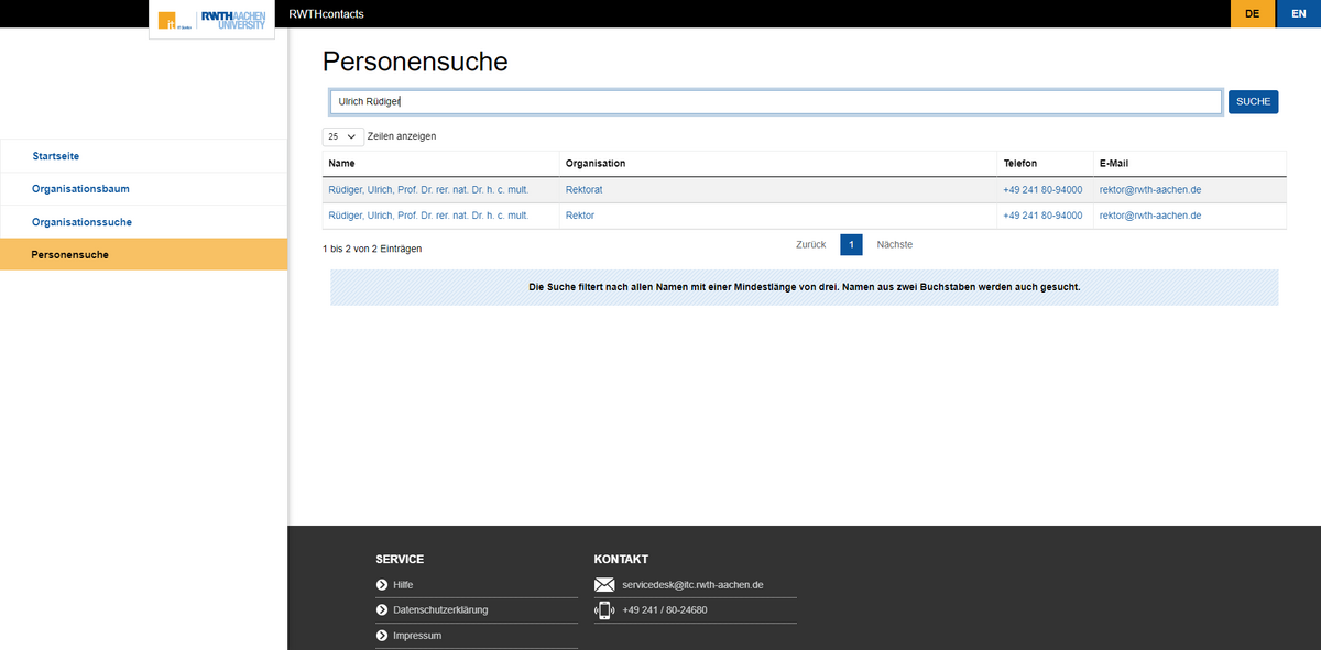 Vorschau von RWTHcontacts