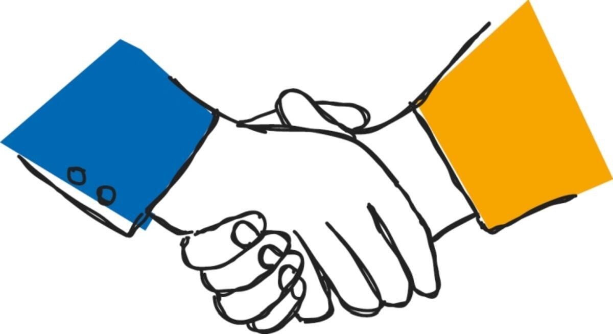 Drawing: Shaking hands