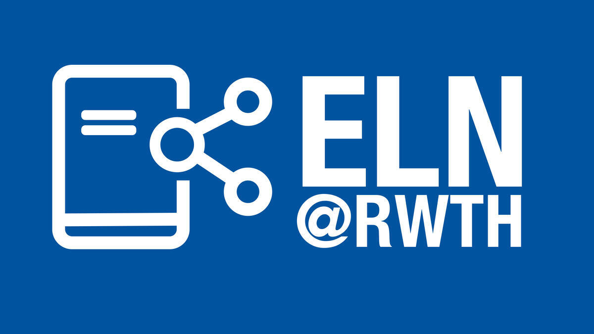 ELN@RWTH on blue background with book as icon