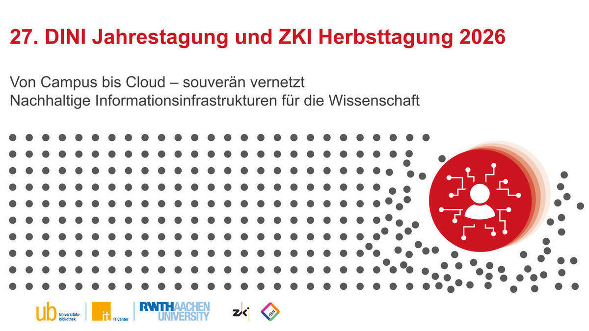 Grafik mit Aufschrift: 27. DINI-Jahrestagung und ZKI-Herbsttagung 2026